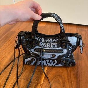 Balenciaga Graffiti City Leather Bag (Small)